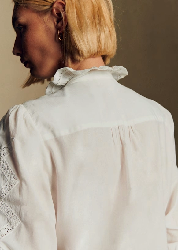 Camisa Chlo - Rayas crudo camel