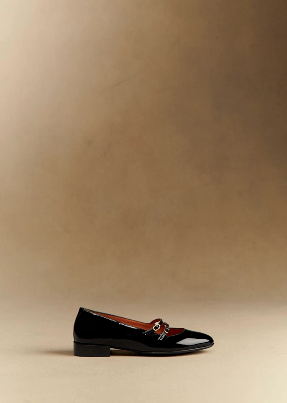 Ninon Low Ballerinas - Patent Mahogany