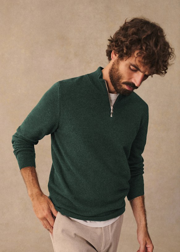 Matthis Sweater - Dark Mottled Green 2 Matthis Sweater - Dark Mottled Green