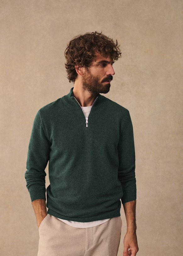 Matthis Sweater - Dark Mottled Green 3 Matthis Sweater - Dark Mottled Green