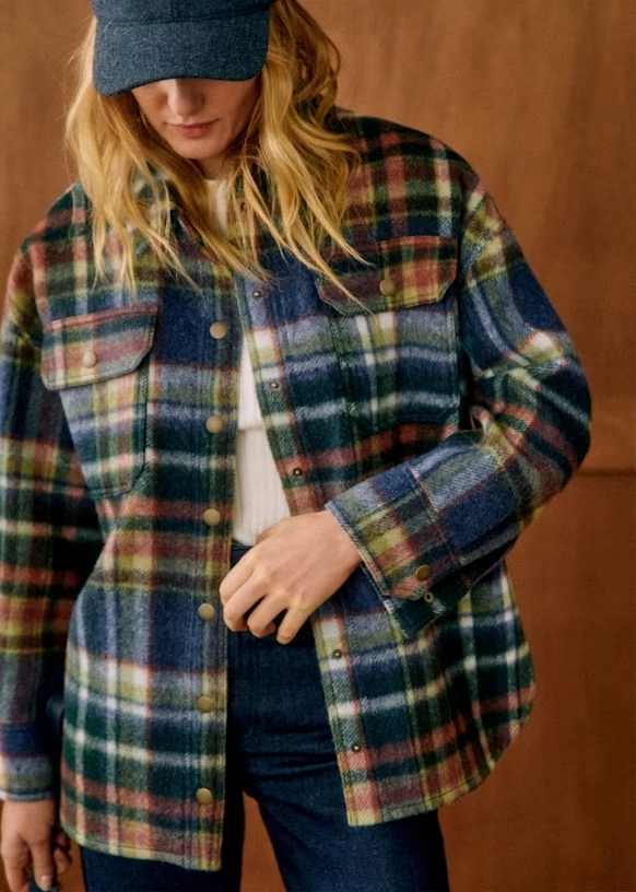 Armance Jacket - Blue Green Rust Tiles