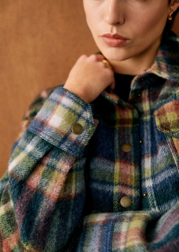 Armance Jacket - Blue Green Rust Tiles