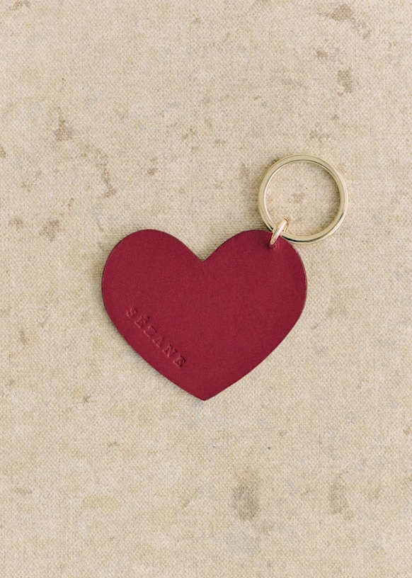 Heart Keychain - "Make a wish" Brown
