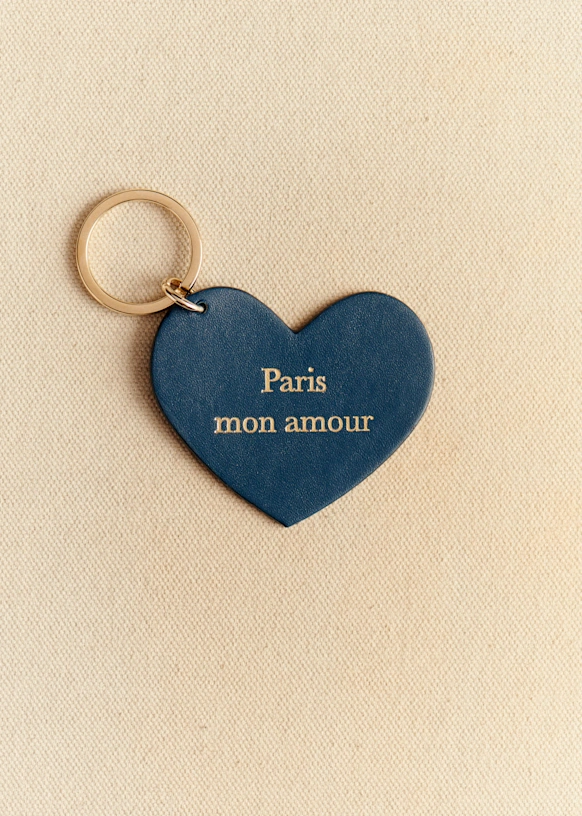 Heart Keychain - "Make a wish" Brown
