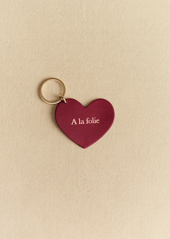 Heart Keychain - "Make a wish" Brown