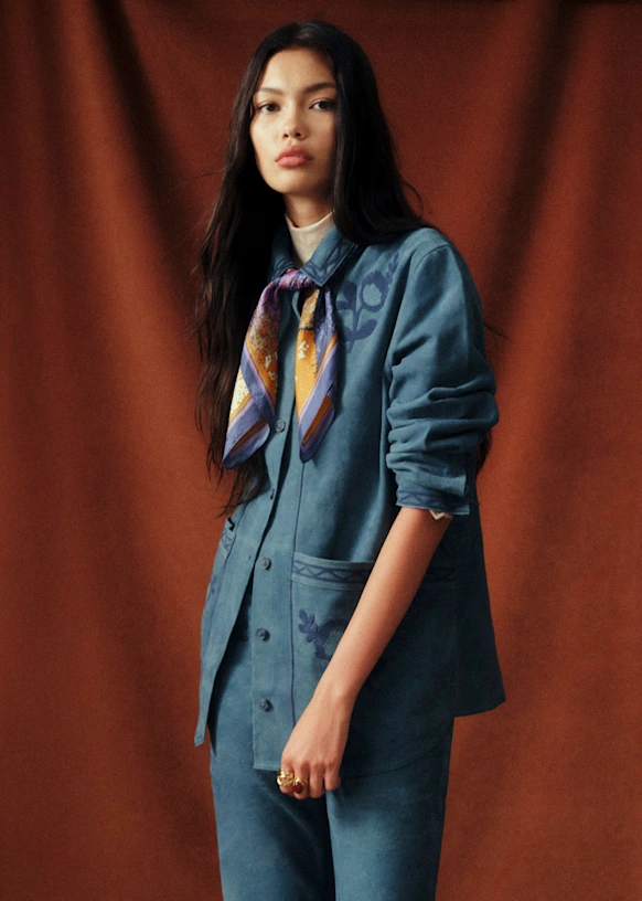 Will Jacket - Sézane x Baziszt - Beige with Primrose Ecru Embroidery