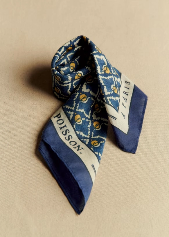 Gaston Scarf - Sézane x Antoinette Poisson - Blue Hazelnuts Print 2 Gaston Scarf - Sézane x Antoinette Poisson - Blue Hazelnuts Print