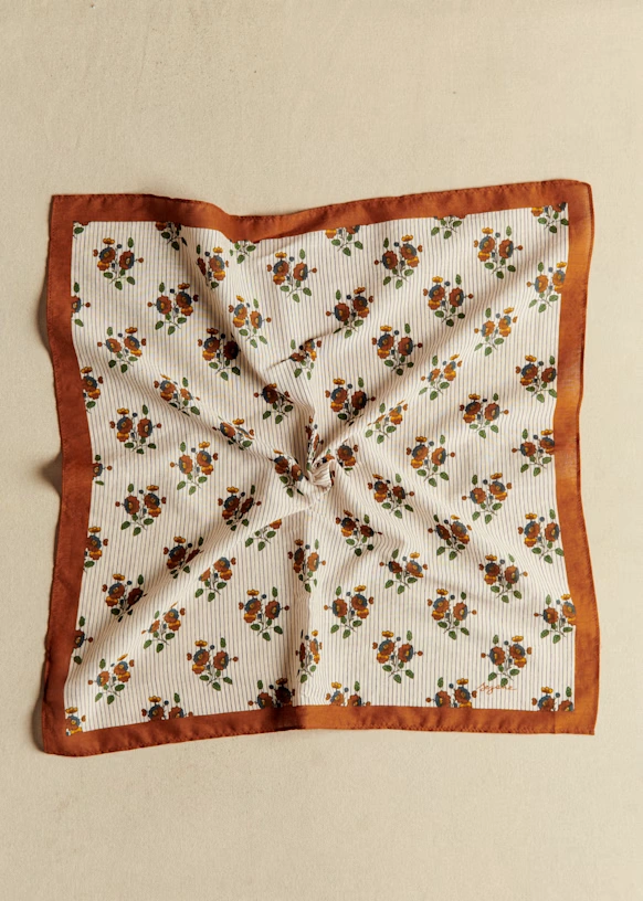 Gaston Scarf - Sézane x Antoinette Poisson - Blue Hazelnuts Print 4 Gaston Scarf - Sézane x Antoinette Poisson - Blue Hazelnuts Print
