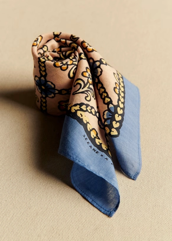 Gaston Scarf - Sézane x Antoinette Poisson - Blue Hazelnuts Print 9 Gaston Scarf - Sézane x Antoinette Poisson - Blue Hazelnuts Print