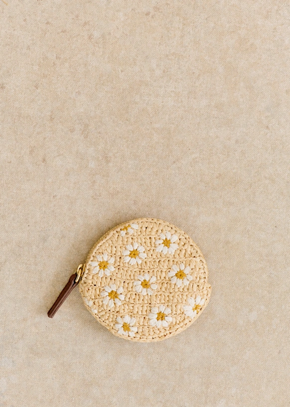Nicole Coin Purse - Embroidered Flowers 1 Nicole Coin Purse - Embroidered Flowers