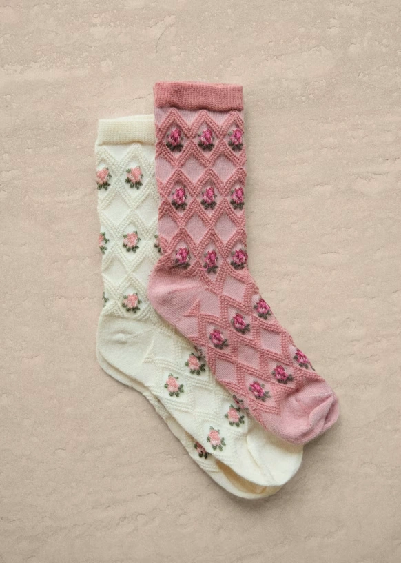 Calcetines Julia - Crudo Flores