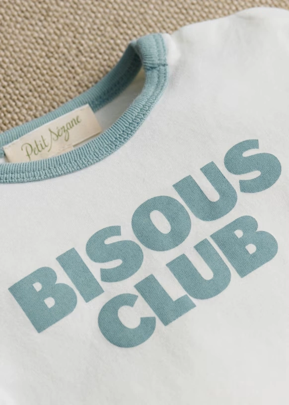 Bisous club T-Shirt - Ecru / vintage blue