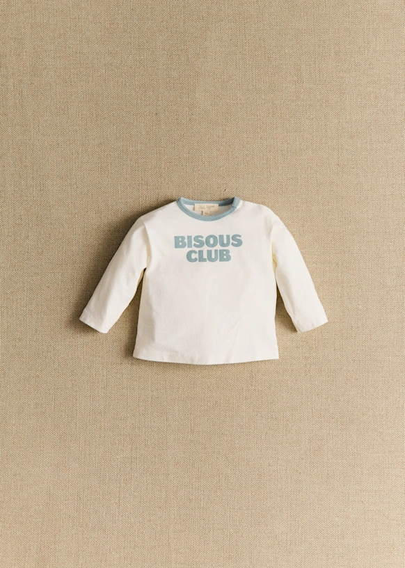 Bisous club T-Shirt - Ecru / vintage blue