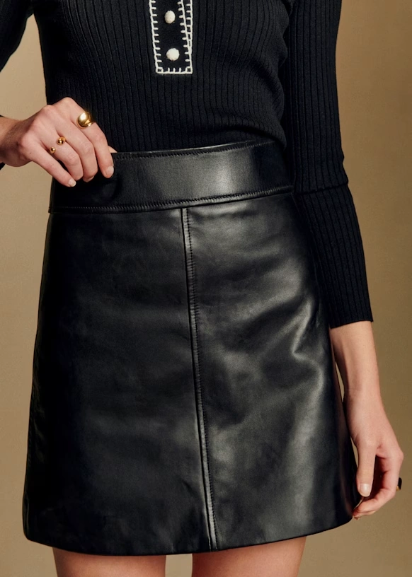 Neli Skirt - Black Leather 3 Neli Skirt - Black Leather