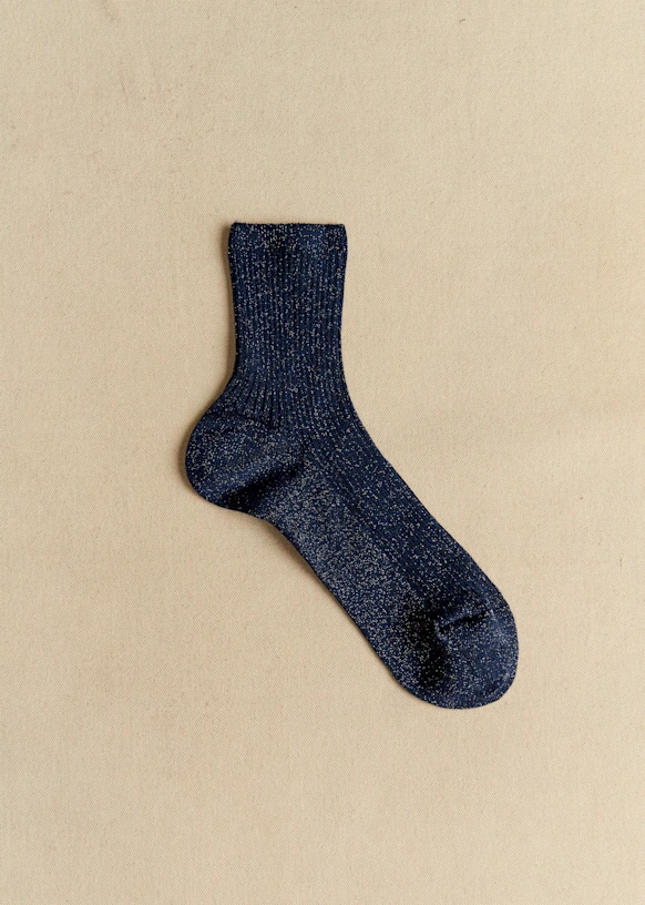 Lurex Socks - Navy